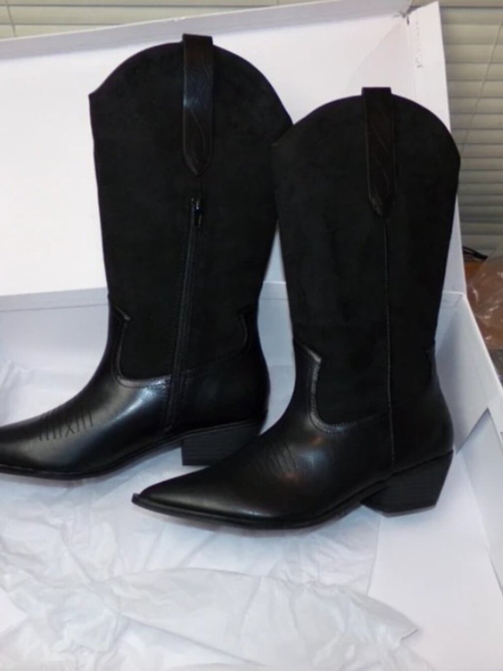 New The Drop 8.5 Black "Cowboy" Fabric tops 8.5·New with tags - Picture 3 of 7